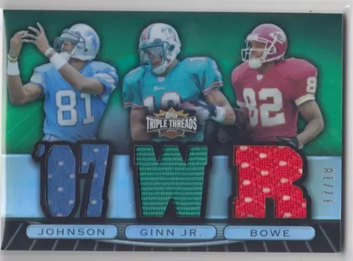 2007 Topps Triple Threads Relic Combos Emerald #43 C. Johnson/T. Ginn +/18 *S252