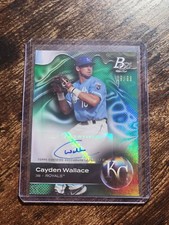 Cayden Wallace 2023 Bowman Platinum GREEN FOIL AUTO /99 SP ROYALS/NATIONALS