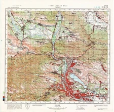 Russian Soviet Military Topographic Map  - TBILISI (Georgia), 1:100 000, REPRINT