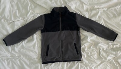 6T Carter's Kids Black and Gray Zip-Up Fleece Jacket
