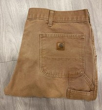 Carhartt B11 Carpenter Pants Size 38x30 Brown Original Dungaree Fit EUC