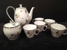RARE Mid-Century Modern MCM 5554 Noritake Set Tea pot Sugar bowl & lid & 5 cups