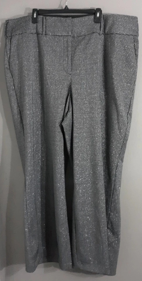 New-WOMAN'S LANE BRYANT FABULOUS BLACK GLITTER CAREER TROUSER PANTS.SZ 26