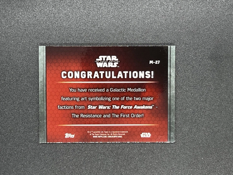2015 Topps Star Wars: The Force Awakens Series 1 Medallions Bronze C3P0 #M-27 - Image 3 of 3