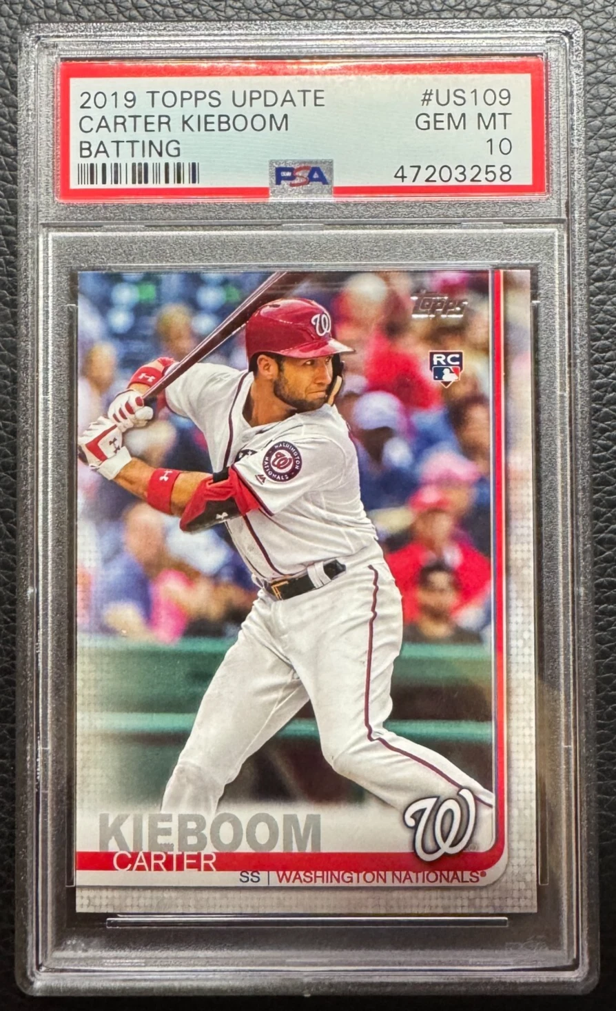 2019 Topps Update CARTER KIEBOOM #US109 Rookie RC Vert Batting PSA 10 GEM MINT