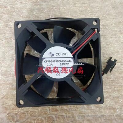 1 Pc.  CUIINC Fan CFM-8025BG-250-444 DC24V 0.2A 8025 8cm 2 wire cooling fan