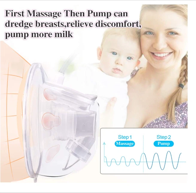 Extractor de leche portátil eléctrico portátil con manos libres con modo de masaje Foto 4 de 4