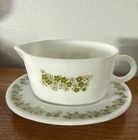 VTG Pyrex Corning Corelle Crazy Daisy Spring Blossom, Gravy Boat & Saucer Plate