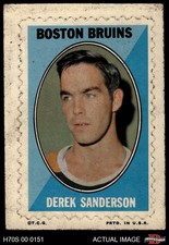 1970 Topps O-Pee-Chee Sticker Stamps #27 Derek Sanderson Bruins 2 - GOOD