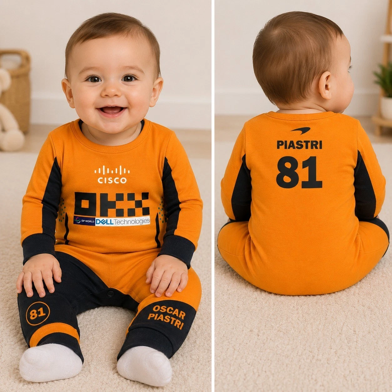 F1 McLaren driver Oscar Piastri Baby romper | F1 Birthday Gift