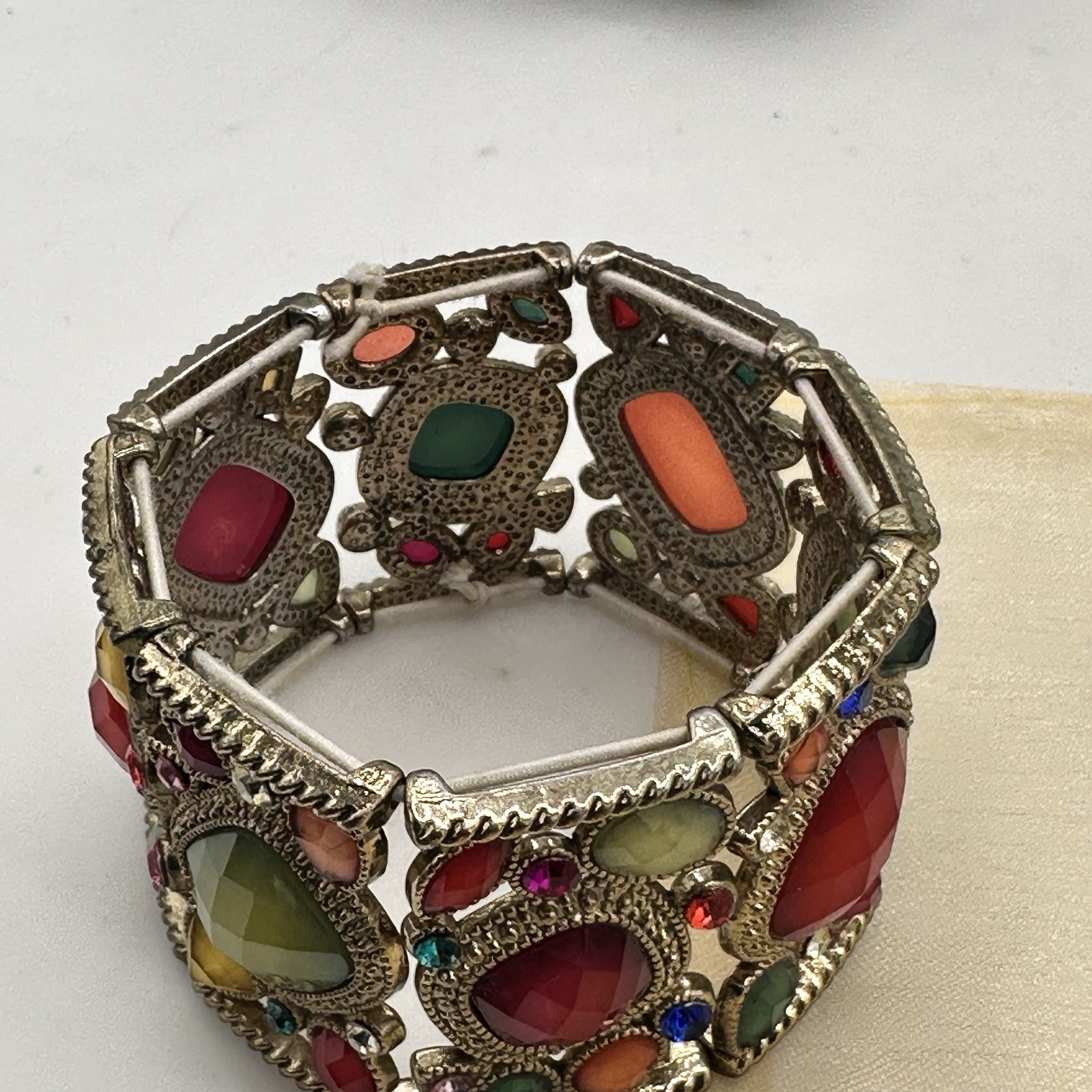 Colorful Multi Stone Statement Stretch Bracelet A… - image 14