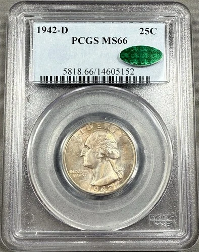 1942-D Washington Quarter 25c - PCGS MS66 CAC