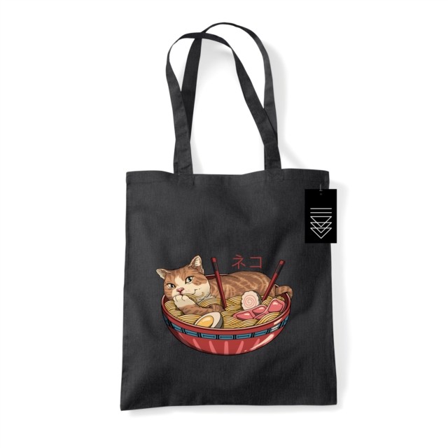 Vincent Trinidad (Neko Ramen Bowl) Black Tote Bag (Paperback Book)