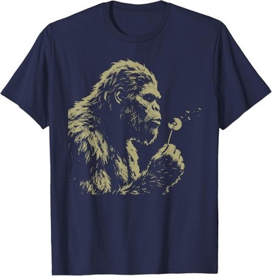Blowing Wishes Funny Bigfoot Blowing Dandelion Vintage Art Unisex T-Shirt