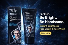 Men's Fair And Lovely Glow And Handsome Instant Brightness Cream Face Wash Combo