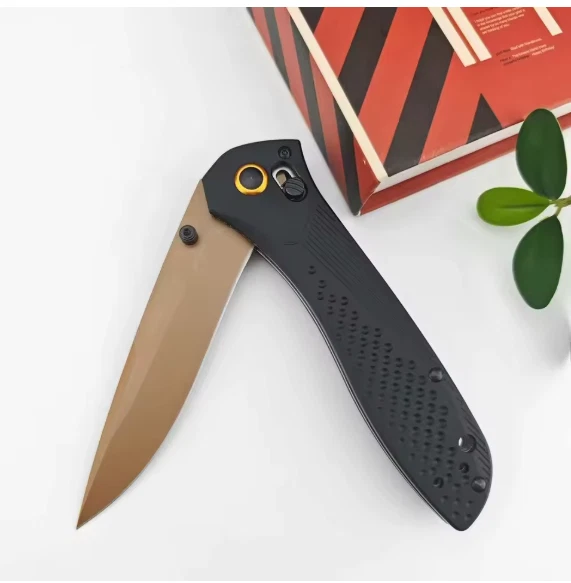 710 folding knife, aluminum handle Aixs lock gold-plated titanium blade freeship - Image 4 of 4