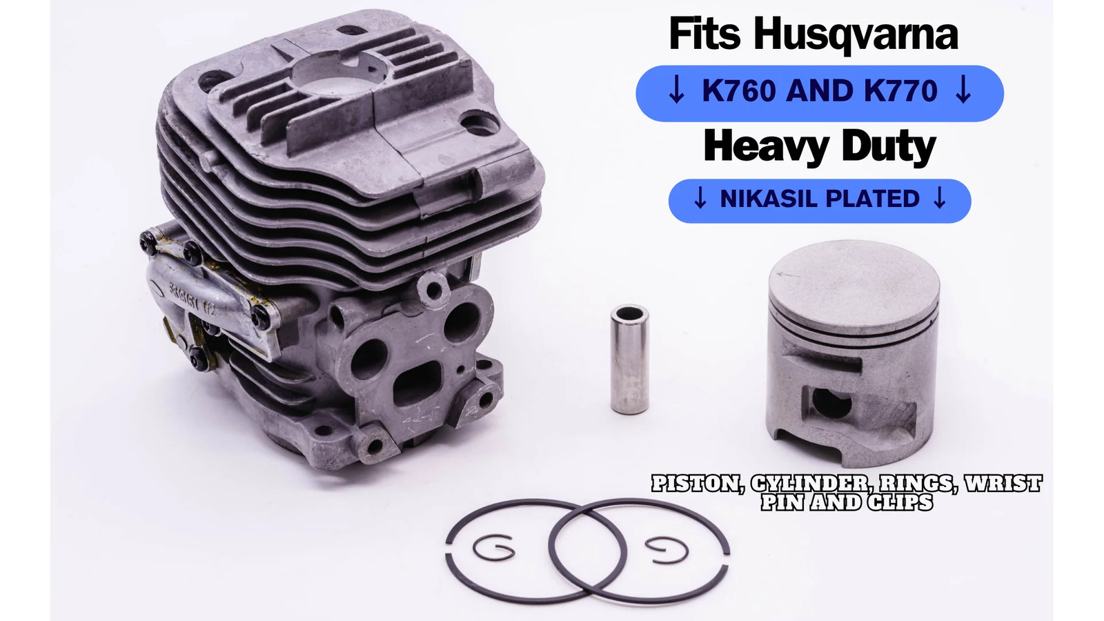 THE DUKE'S NIKASIL PISTON AND CYLINDER KIT FITS HUSQVARNA K760 II K770 51MM 581