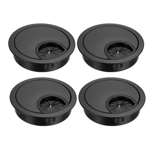 Cable Hole Cover 2.1" Zinc Alloy Desk Grommet for Wire Organizer, 4pcs(Black)