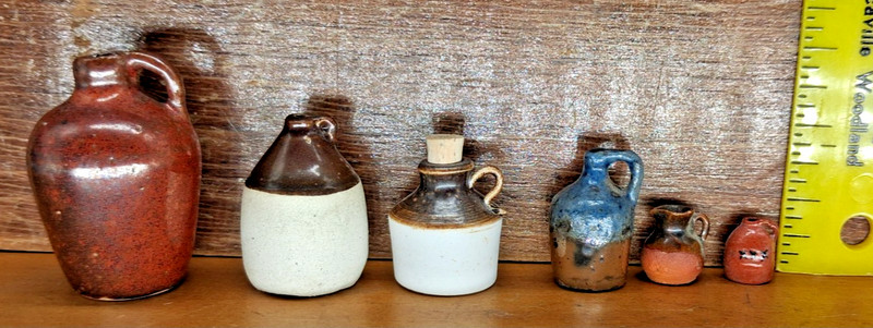 Five Miniature Ceramic Jugs, and One Pitcher, Four Signed.