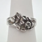 Vintage Premex MP76 925 Sterling Silver Diamond-Cut Nugget Style Ring Size 7