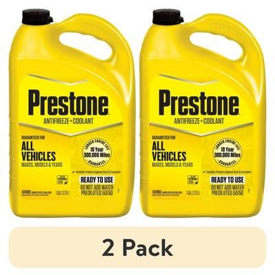 Prestone All Vehicles Antifreeze Coolant, Ready to Use, 10Yr/300K, 1 Gal, 2 Pack