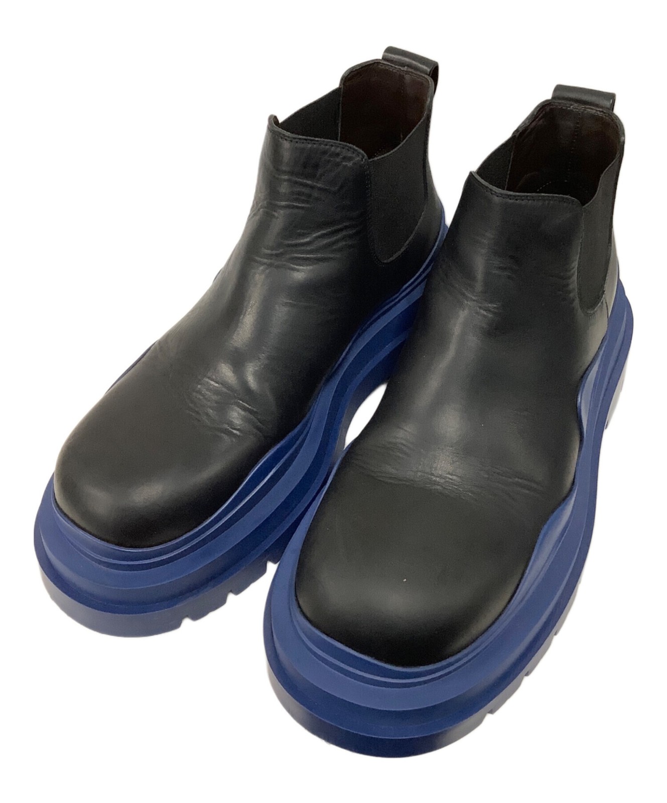BOTTEGA VENETA black and navy Chelsea boots size 42