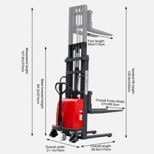 Semi Electric Pallet Stacker 3300 lbs - close-up view