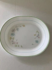 Corelle PASTEL BOUQUET Oval Serving Platter 12" X 10” Made in USA PASTEL FLOWERS