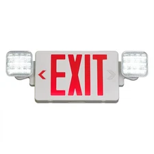 Red Exit Sign with Emergency Lights with Remote Capabilities