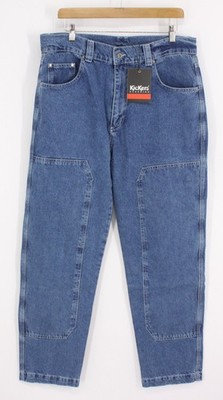 KICKERS HERREN CARPENTER FRONT PANEL JEANS HOSE GRÖSSE 34 MID WASH IB