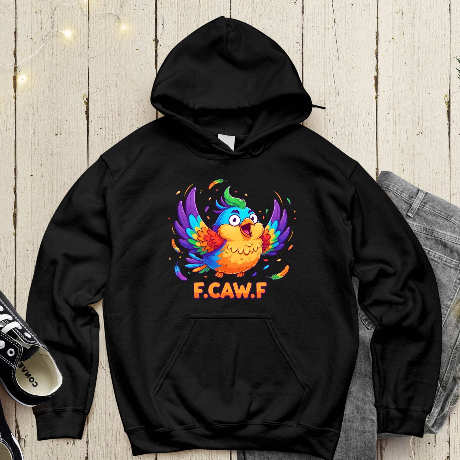 F Caw F Funny Chicken Rooster Hoodie Printed Chicken Lovers Meme Gift Unisex Top