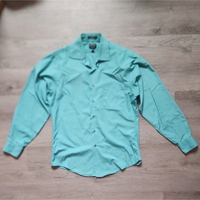 Arrow Men's Poplin Solid Long Sleeve Fitted Casual Button Down Shirt Size 34/35