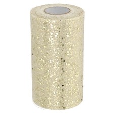 Tulle Fabric Rolls 6" by 50 Yards Fabric Spool Tulle for DIY, Beige-gold