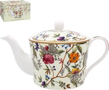 OFFICIAL VINTAGE STYLE WILLIAM KILBURN FLORAL TEAPOT NEW IN GIFT BOX L&P