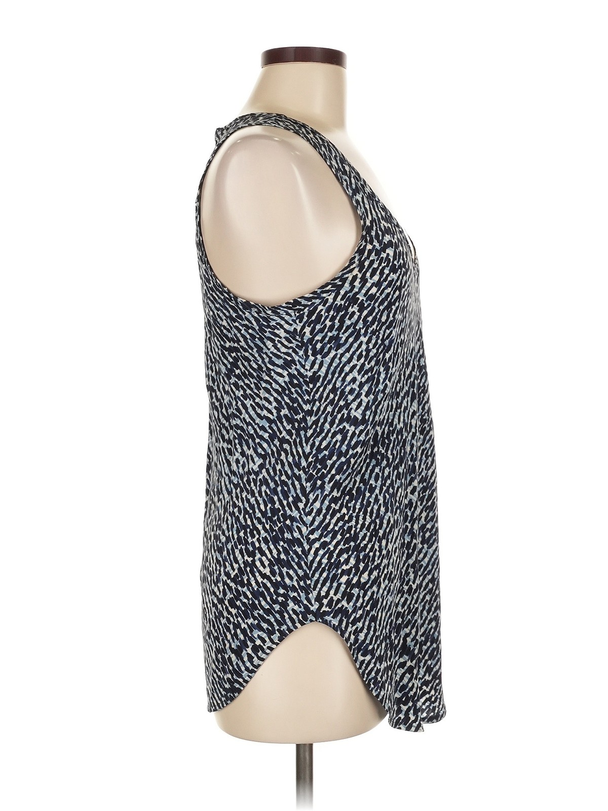 Burberry Brit Women Blue Sleeveless Silk Top M thumbnail 3