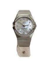 OMEGA quartz watch analog stainless steel silver