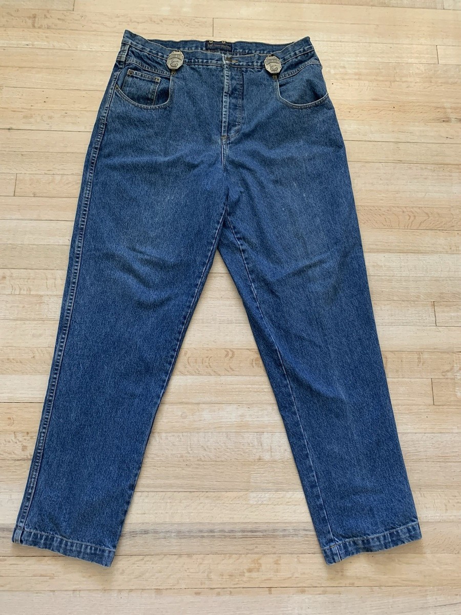 Vintage Men's Karl Kani Denim Blue Jeans Size 38 Metal Plate Made