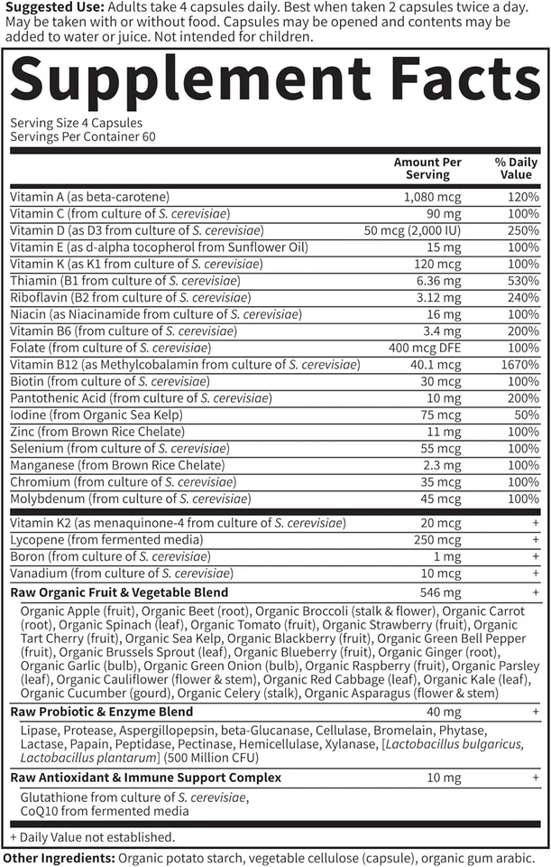 Garden of Life Vitamin Code 50+ Men’s Multivitamin Supplement - 240 Capsules - Image 2 of 4
