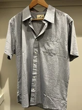 The Normal Brand Shirt Mens Size  Large Blue Dot Pocket Woven Short Sleeve