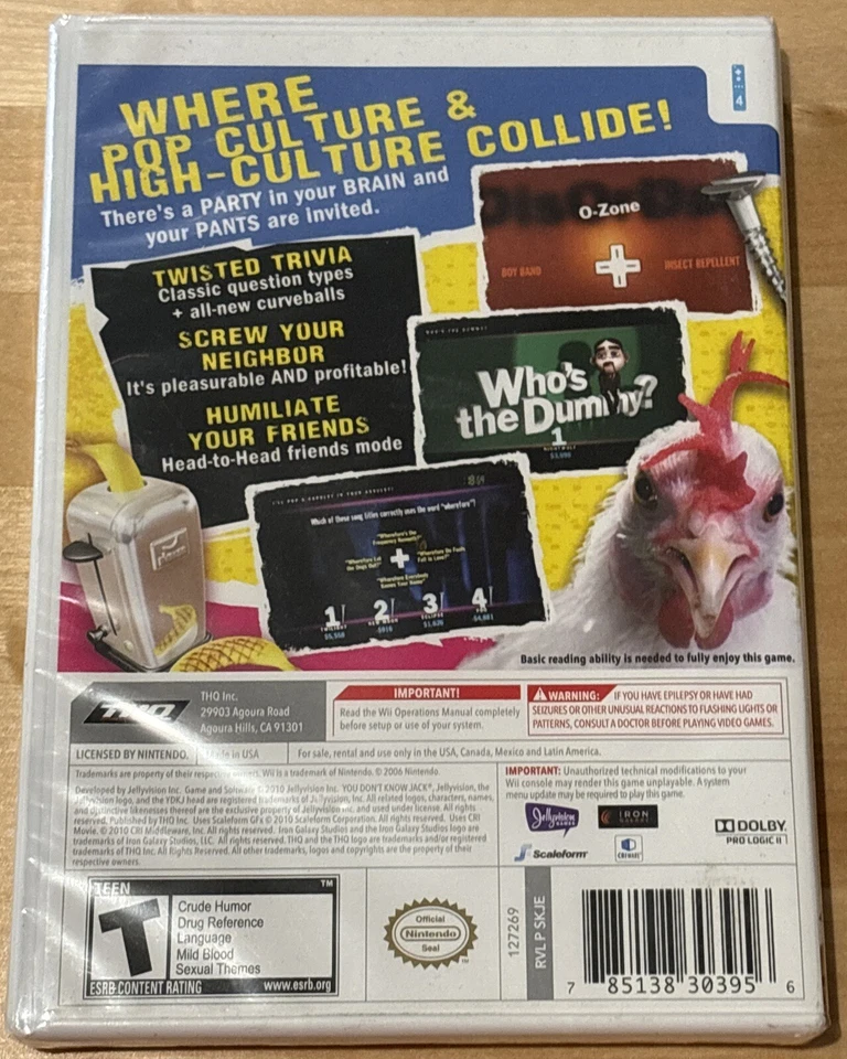 You Don't Know Jack (Nintendo Wii, 2011) The Irreverent Trivia Party Game. NEW! - Image 2 of 2