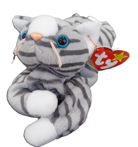 Vintage Ty Beanie Baby' Prance the grey Cat' 1997 w/tag, excellent condition
