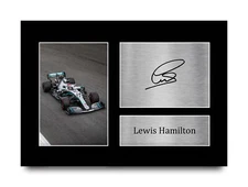 Lewis Hamilton Signed A4 Framed Printed Autograph Print Formula 1 F1 Mercedes