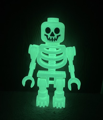 Giant 20” Tall LEGO SKELETON Glow In The Dark Halloween Figure Pirate Castle - Picture 1 of 8