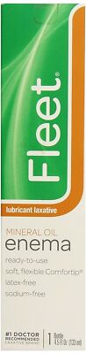 Fleet Mineral Oil Enema Lubricant Laxative Flexible Comfort Tip Latex Free 4.5oz