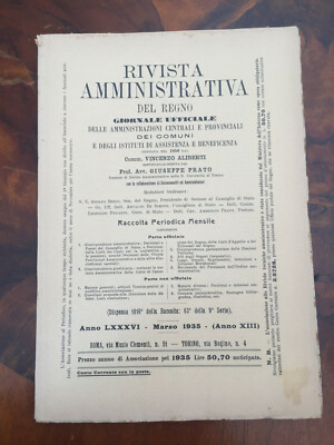 Verwaltungszeitschrift Königreich Amtsblatt der Gemeinden März 1935