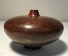 WOW Hand Turned Wood Hardenbrook Vase Signed  Numbered Rosewood Oregon