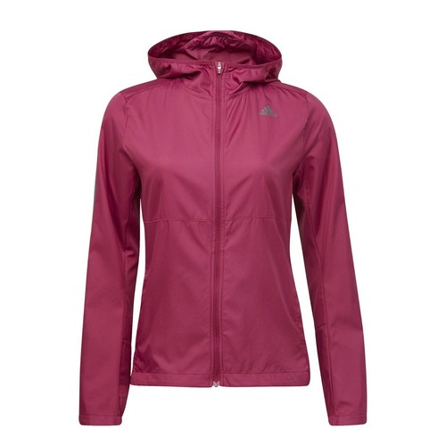 Adidas Women's Own The Run Hooded Jacket, Power Berry, X-Small