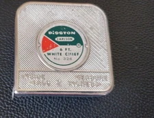Vintage Disston / Carlson White Chief Tape Measure No. 326, - 6Ft. HK PORTER