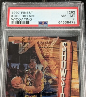 1997 Topps Finest Kobe Bryant PSA 8 NM-MT #262 WITH COATING 