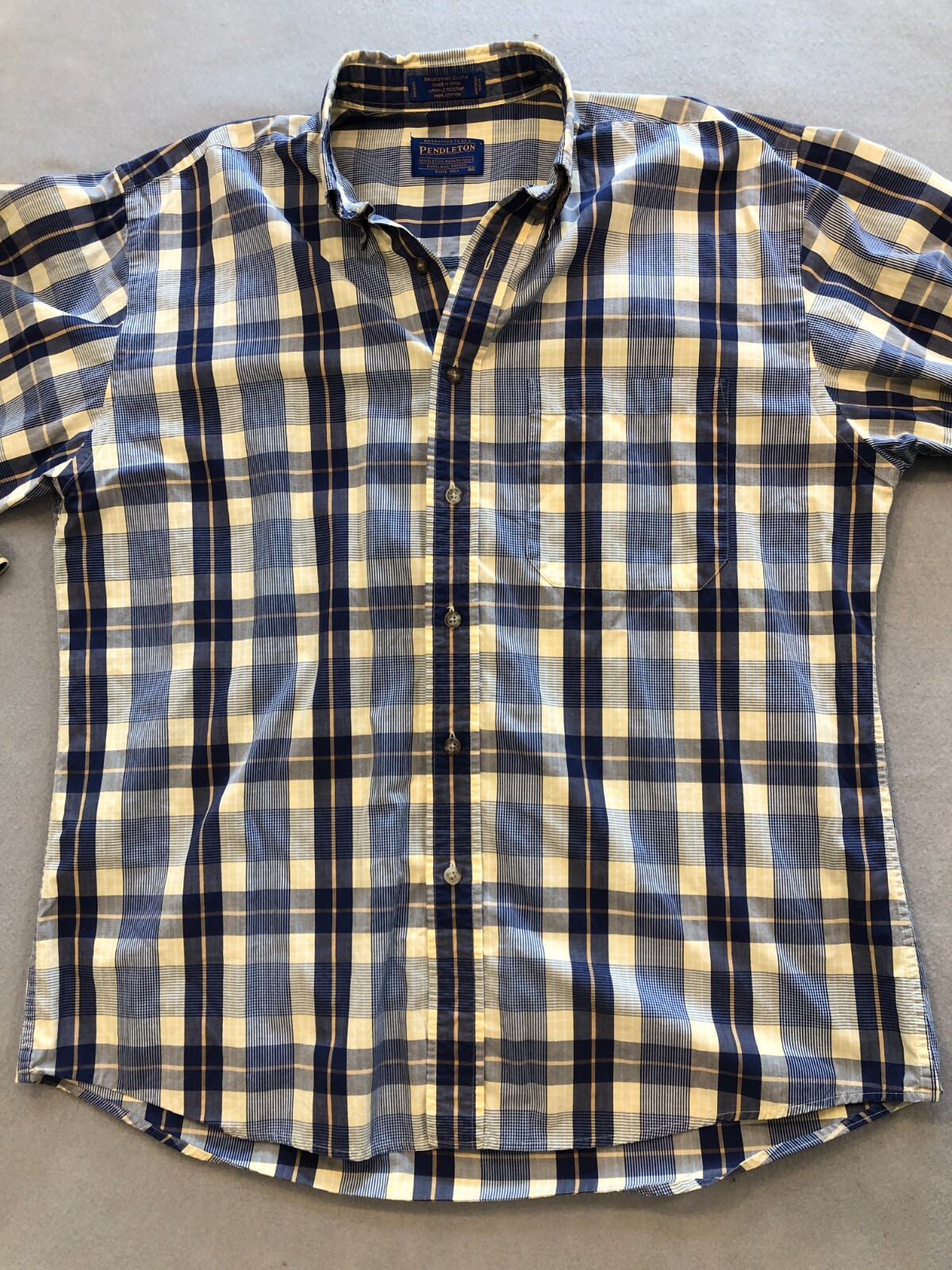 Pendleton Button Down Shirt Men's Medium Blue/Yel… - image 3